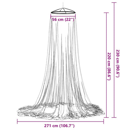 vidaXL Mosquito Net for Bed A-Shape 156 mesh 850 cm Polyester