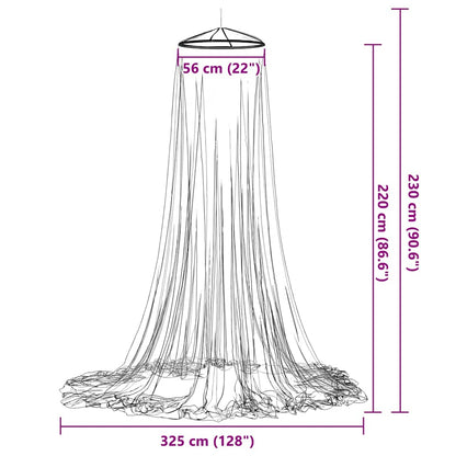 vidaXL Mosquito Net for Bed A-Shape 156 mesh 1020 cm Polyester