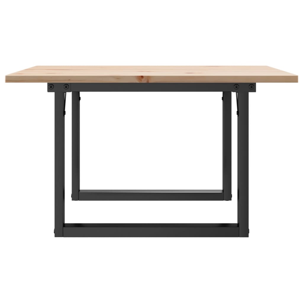 vidaXL Coffee Table O-Frame 60x60x40 cm Solid Wood Pine and Steel