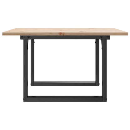 vidaXL Coffee Table O-Frame 60x60x40 cm Solid Wood Pine and Steel
