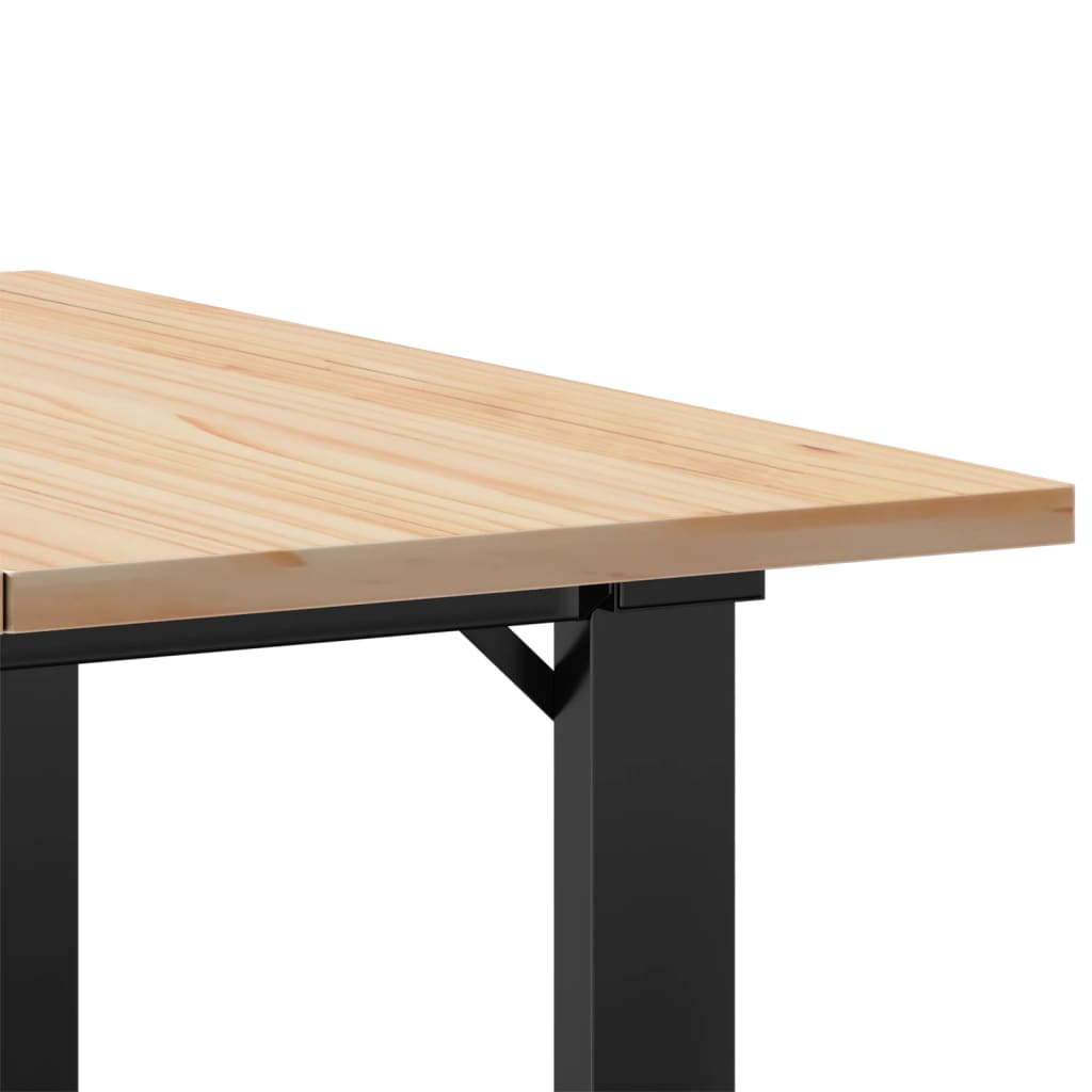 vidaXL Coffee Table O-Frame 60x60x40 cm Solid Wood Pine and Steel