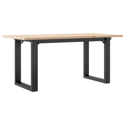 vidaXL Coffee Table O-Frame 100x50x45 cm Solid Wood Pine and Steel