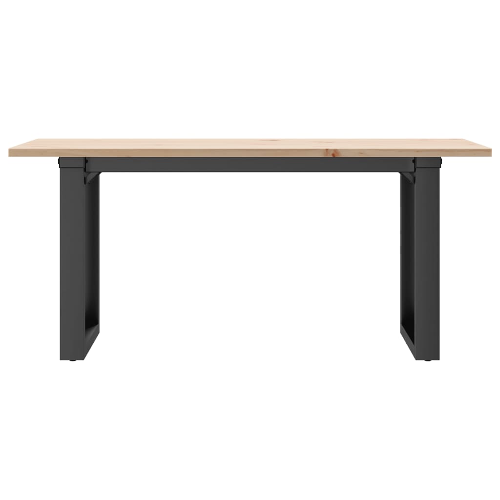 vidaXL Coffee Table O-Frame 100x50x45 cm Solid Wood Pine and Steel