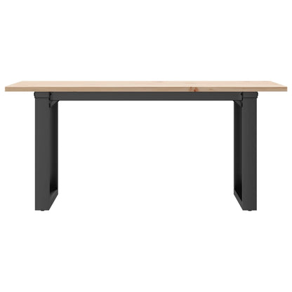 vidaXL Coffee Table O-Frame 100x50x45 cm Solid Wood Pine and Steel