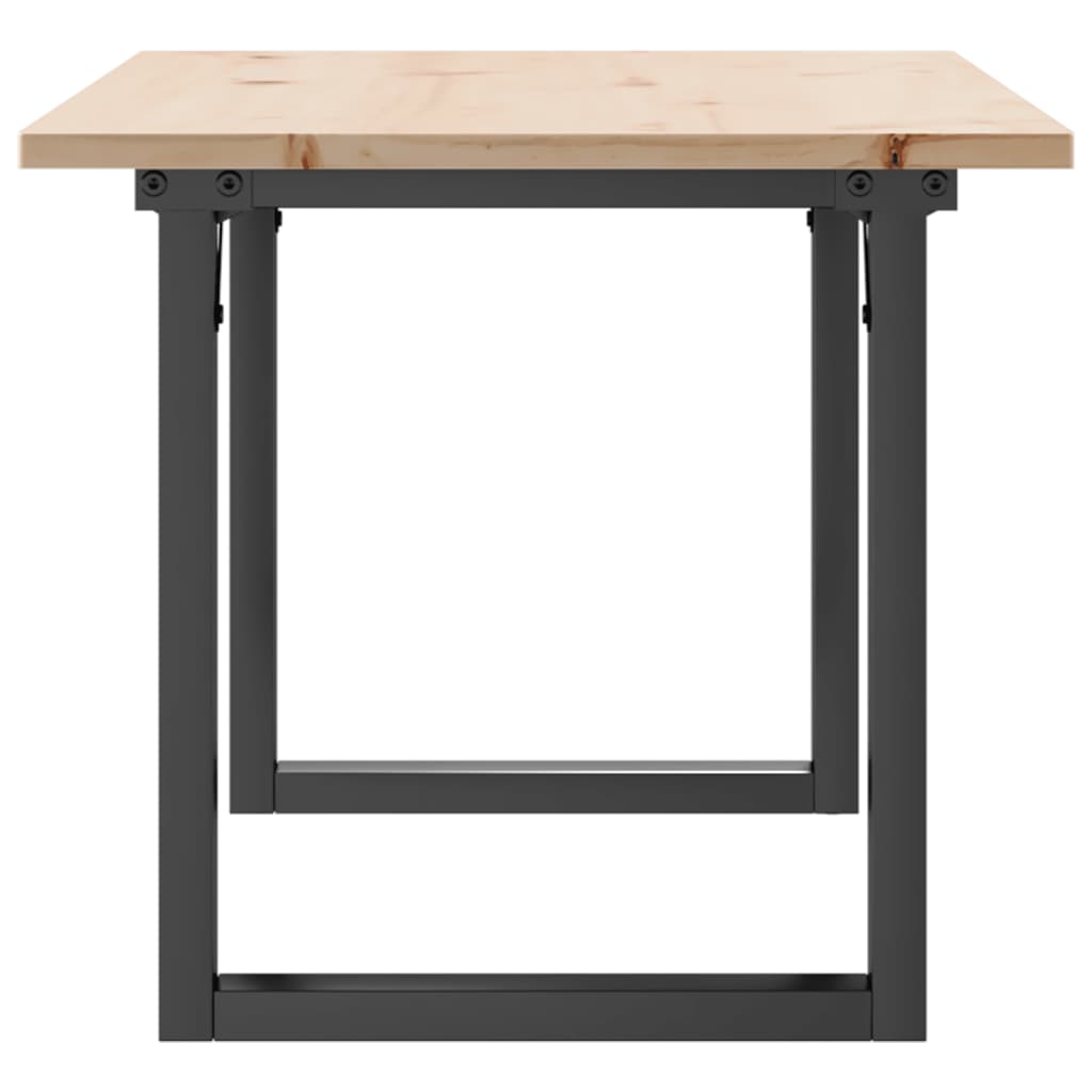 vidaXL Coffee Table O-Frame 100x50x45 cm Solid Wood Pine and Steel