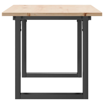 vidaXL Coffee Table O-Frame 100x50x45 cm Solid Wood Pine and Steel