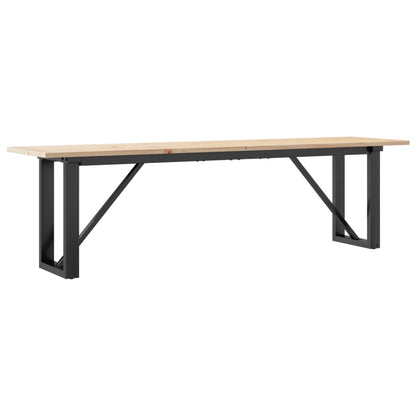 vidaXL Coffee Table O-Frame 160x40x45 cm Solid Wood Pine and Steel