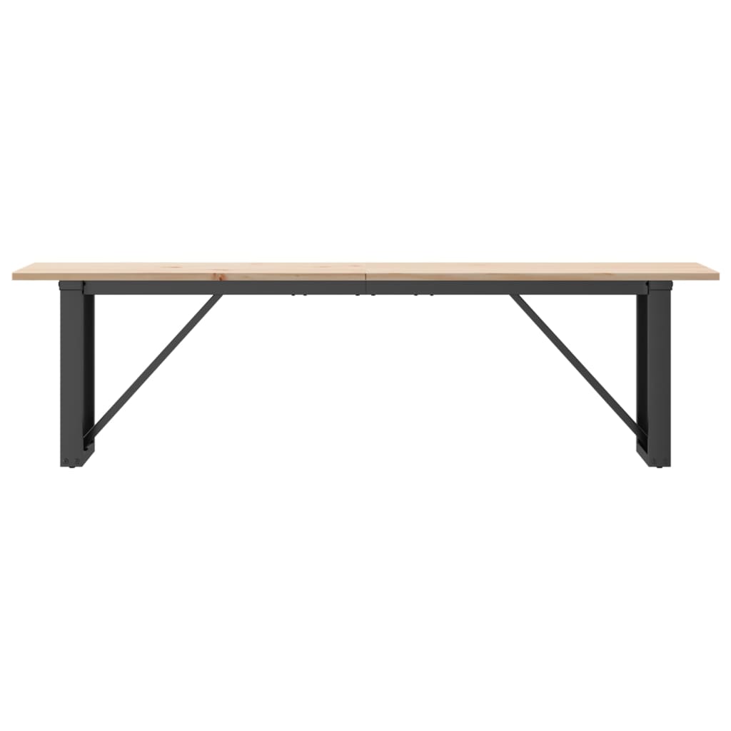 vidaXL Coffee Table O-Frame 160x40x45 cm Solid Wood Pine and Steel