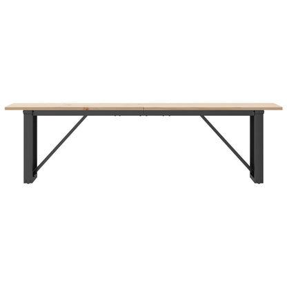 vidaXL Coffee Table O-Frame 160x40x45 cm Solid Wood Pine and Steel