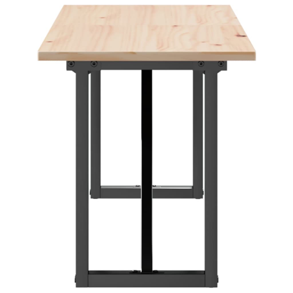 vidaXL Coffee Table O-Frame 160x40x45 cm Solid Wood Pine and Steel