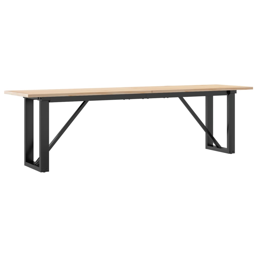 vidaXL Coffee Table O-Frame 160x40x45 cm Solid Wood Pine and Steel