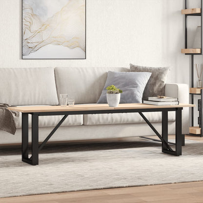 vidaXL Coffee Table O-Frame 160x40x45 cm Solid Wood Pine and Steel