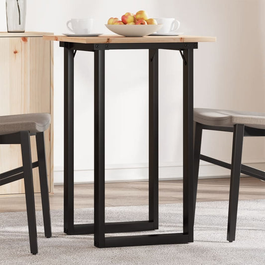 vidaXL Dining Table O-Frame 50x50x75 cm Solid Wood Pine and Steel
