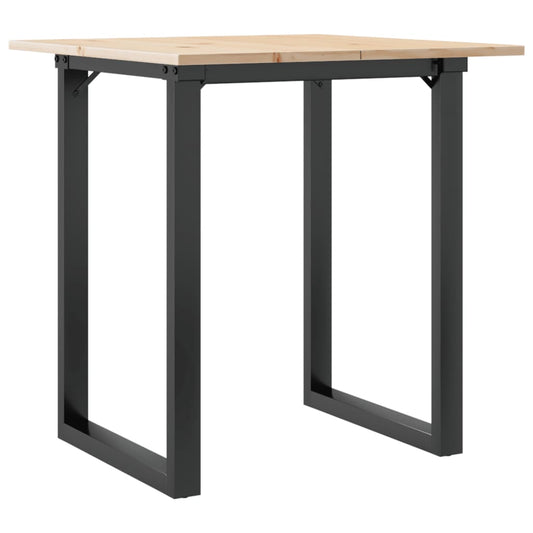 vidaXL Dining Table O-Frame 60x60x75 cm Solid Wood Pine and Steel