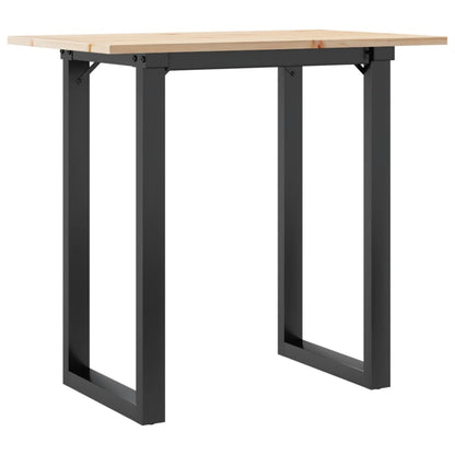 vidaXL Dining Table O-Frame 80x50x75 cm Solid Wood Pine and Steel