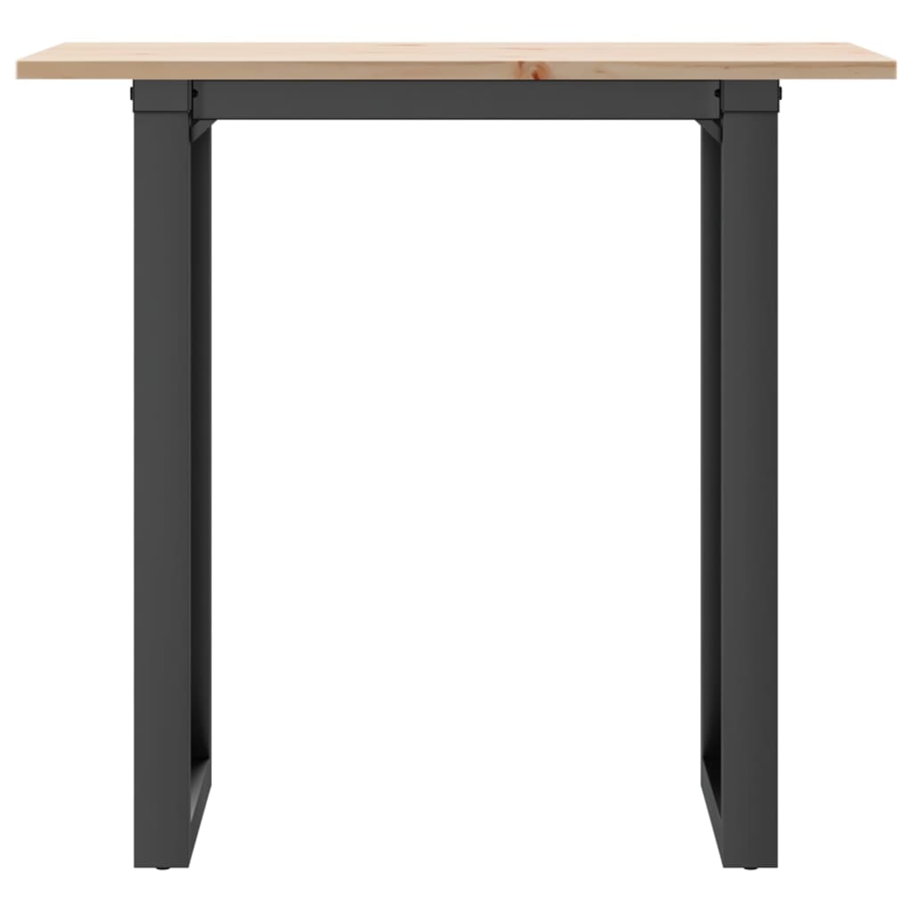 vidaXL Dining Table O-Frame 80x50x75 cm Solid Wood Pine and Steel