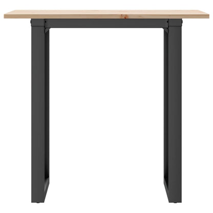 vidaXL Dining Table O-Frame 80x50x75 cm Solid Wood Pine and Steel