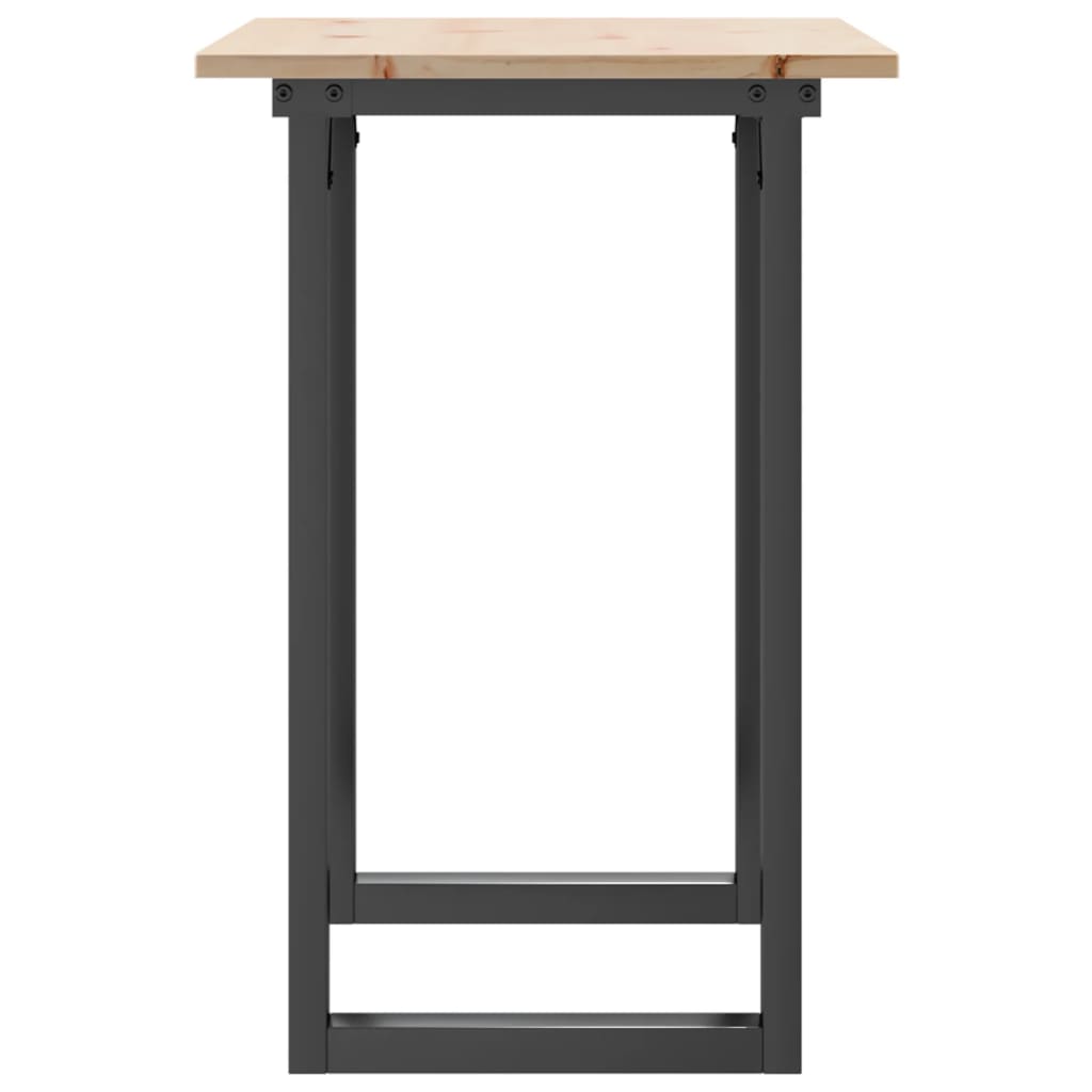 vidaXL Dining Table O-Frame 80x50x75 cm Solid Wood Pine and Steel