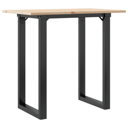 vidaXL Dining Table O-Frame 80x50x75 cm Solid Wood Pine and Steel