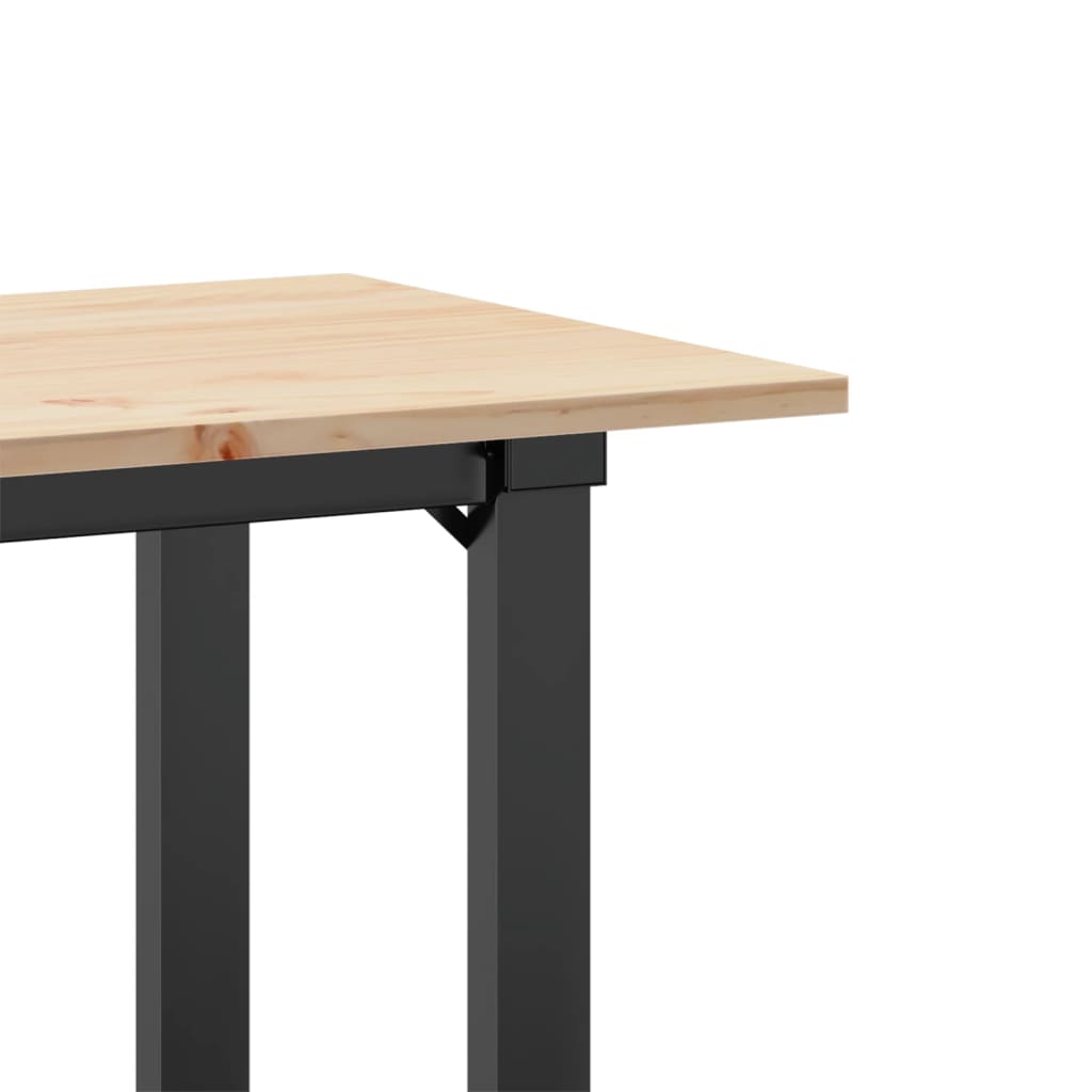 vidaXL Dining Table O-Frame 80x50x75 cm Solid Wood Pine and Steel