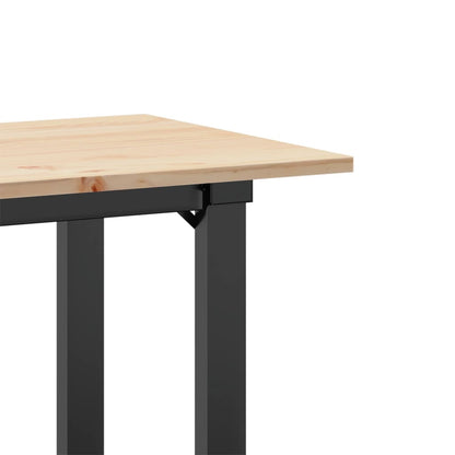 vidaXL Dining Table O-Frame 80x50x75 cm Solid Wood Pine and Steel