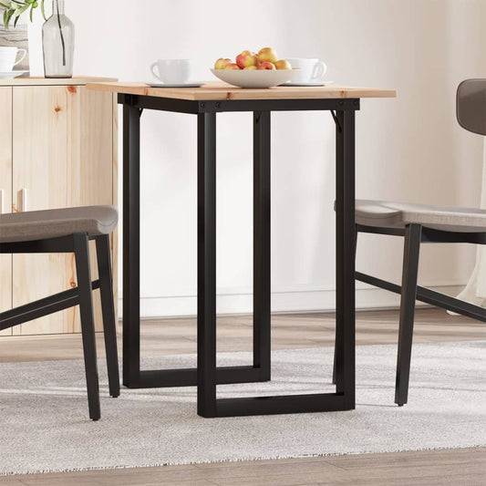 vidaXL Dining Table O-Frame 80x50x75 cm Solid Wood Pine and Steel
