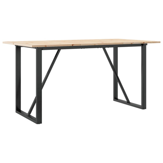 vidaXL Dining Table O-Frame 140x80x75 cm Solid Wood Pine and Steel