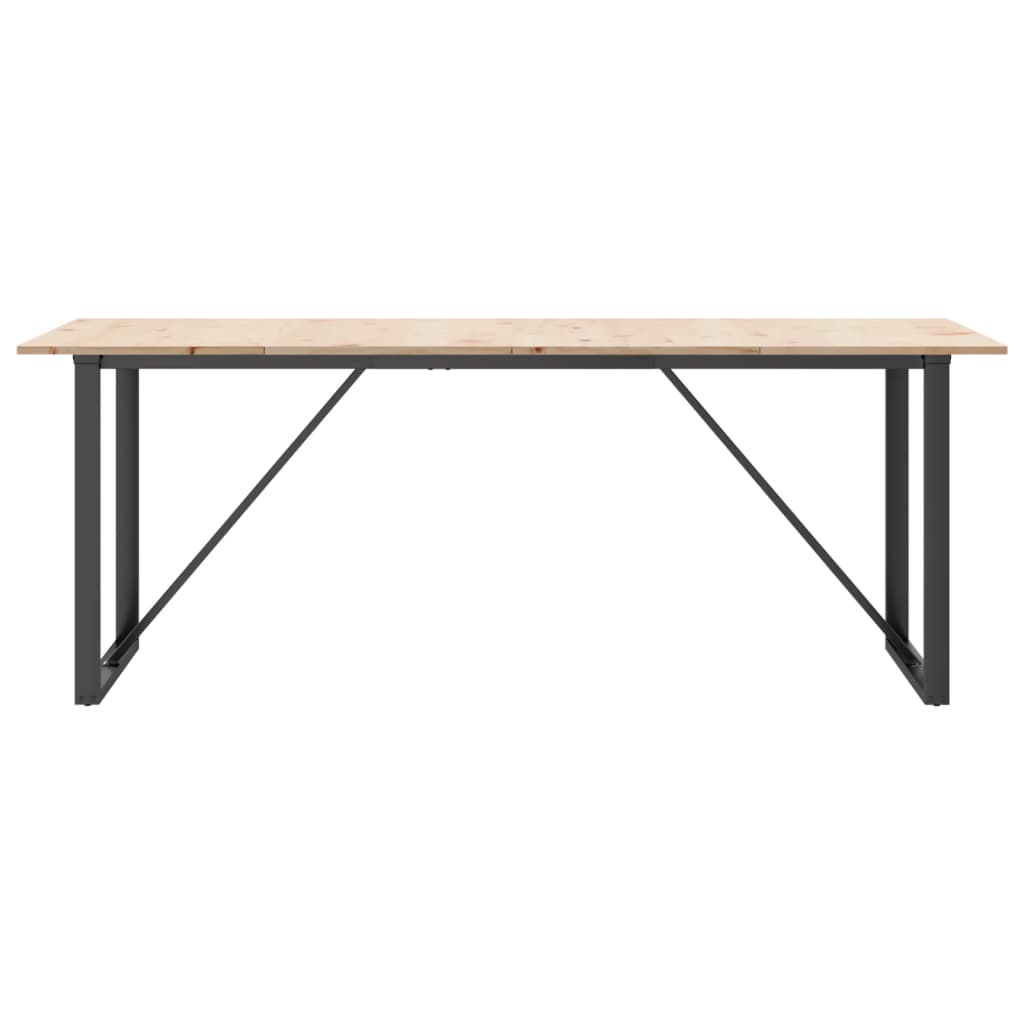 vidaXL Dining Table O-Frame 200x100x75 cm Solid Wood Pine and Steel