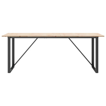 vidaXL Dining Table O-Frame 200x100x75 cm Solid Wood Pine and Steel
