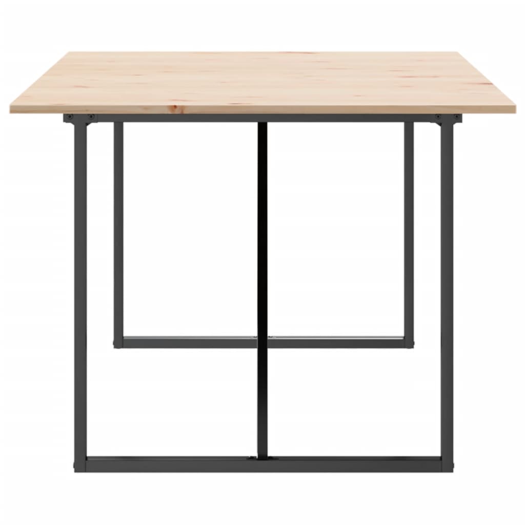 vidaXL Dining Table O-Frame 200x100x75 cm Solid Wood Pine and Steel