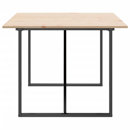 vidaXL Dining Table O-Frame 200x100x75 cm Solid Wood Pine and Steel