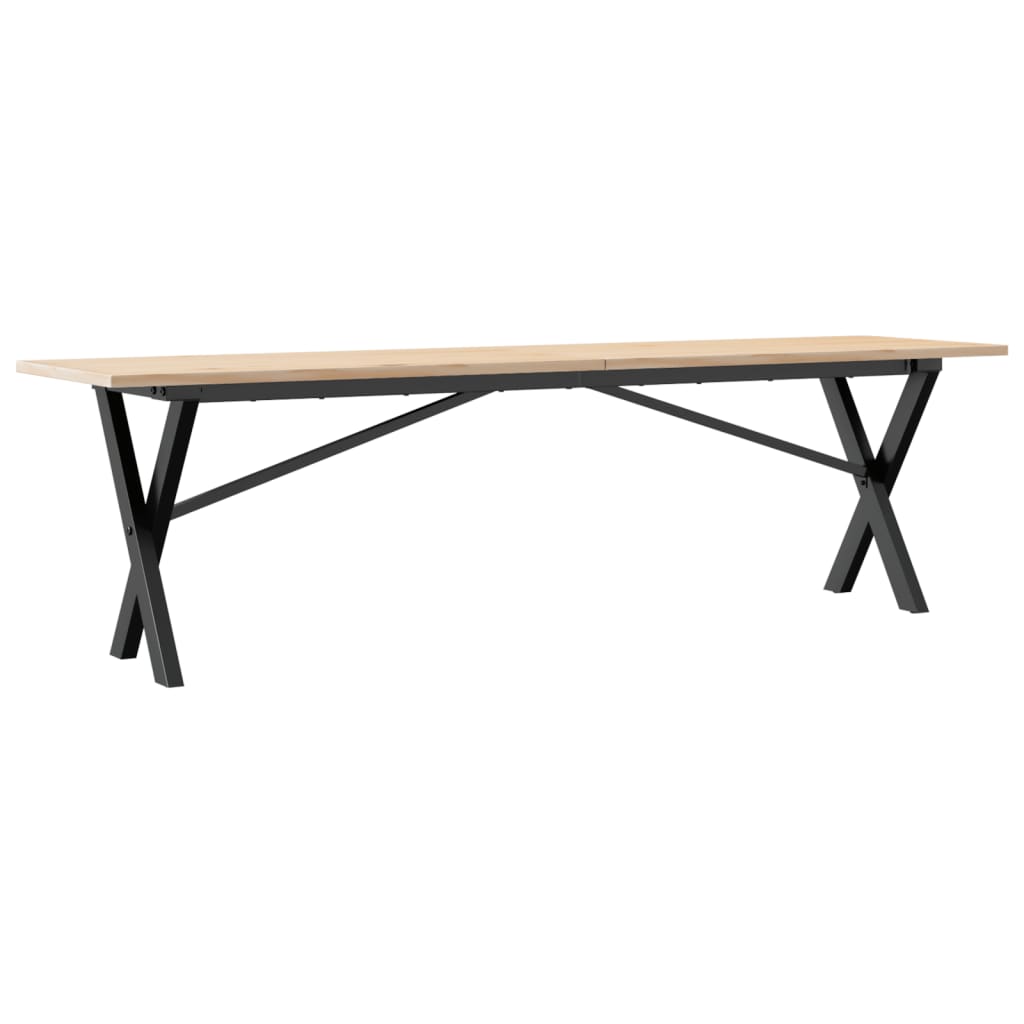vidaXL Coffee Table X-Frame 160x40x45 cm Solid Wood Pine and Steel
