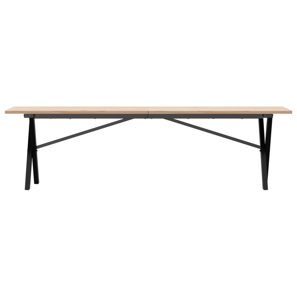 vidaXL Coffee Table X-Frame 160x40x45 cm Solid Wood Pine and Steel