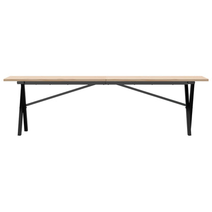 vidaXL Coffee Table X-Frame 160x40x45 cm Solid Wood Pine and Steel