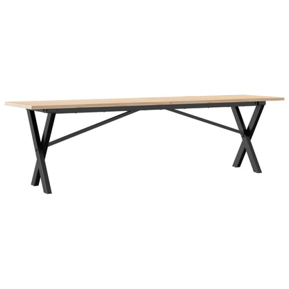 vidaXL Coffee Table X-Frame 160x40x45 cm Solid Wood Pine and Steel