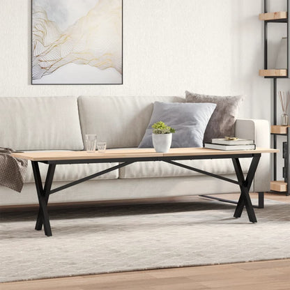 vidaXL Coffee Table X-Frame 160x40x45 cm Solid Wood Pine and Steel