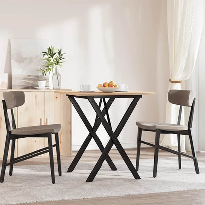 vidaXL Dining Table X-Frame 70x70x75 cm Solid Wood Pine and Steel