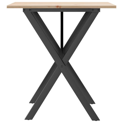vidaXL Dining Table X-Frame 70x70x75 cm Solid Wood Pine and Steel