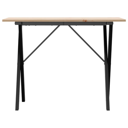 vidaXL Dining Table X-Frame 100x50x75 cm Solid Wood Pine and Steel