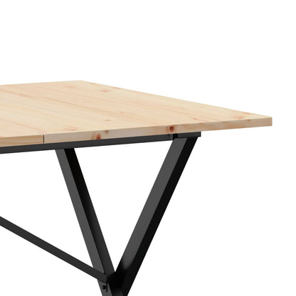 vidaXL Dining Table X-Frame 160x80x75 cm Solid Wood Pine and Steel
