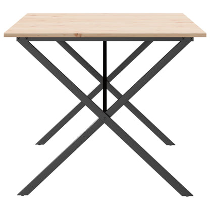 vidaXL Dining Table X-Frame 180x90x75 cm Solid Wood Pine and Steel