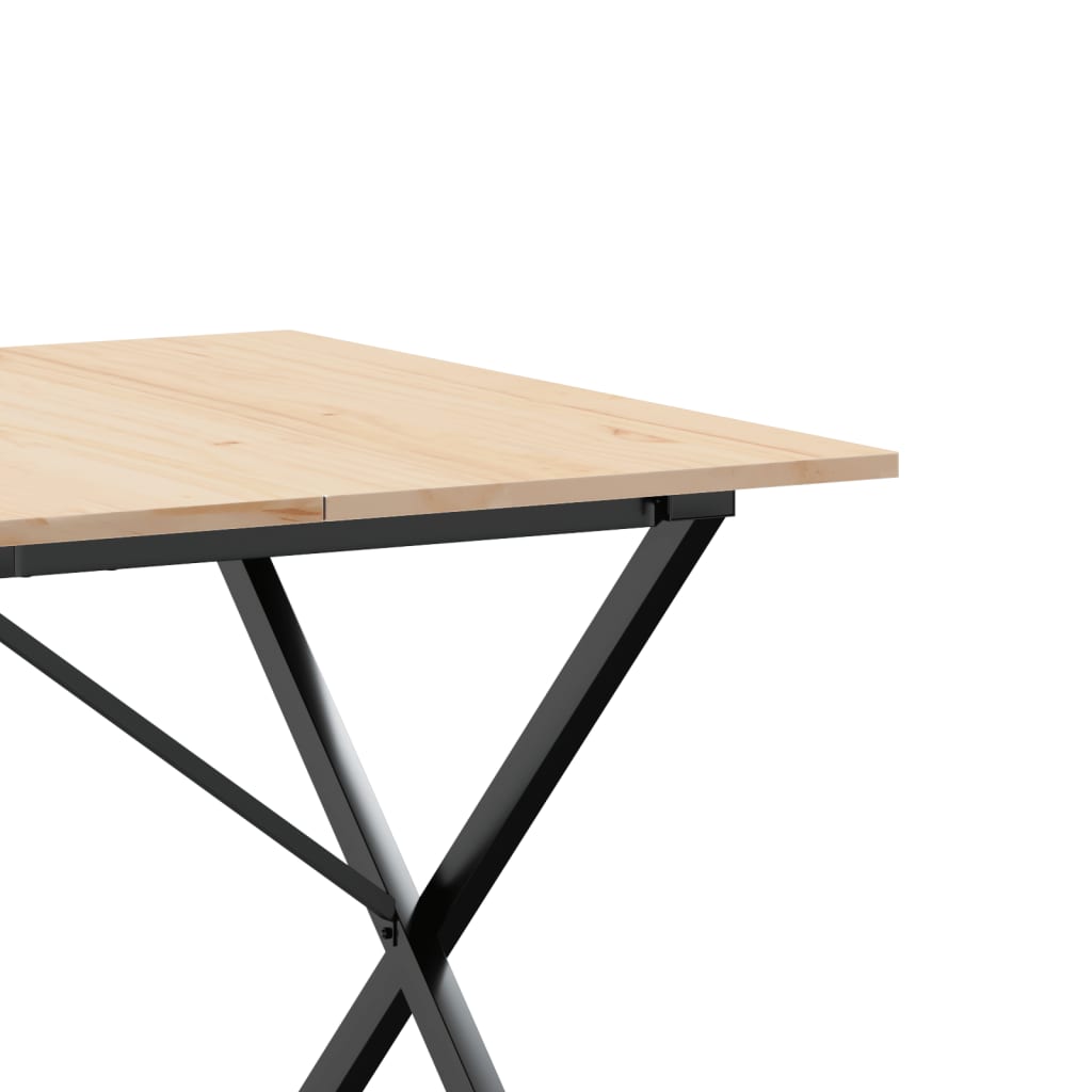 vidaXL Dining Table X-Frame 180x90x75 cm Solid Wood Pine and Steel