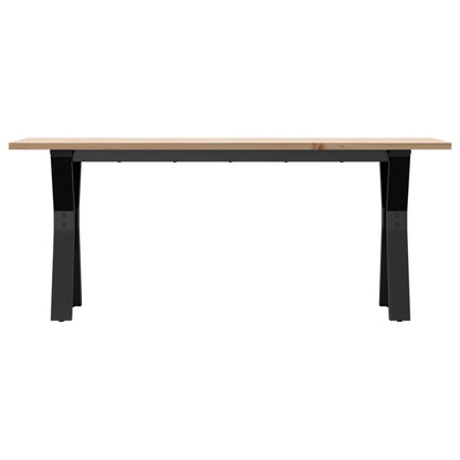 vidaXL Coffee Table Y-Frame 110x40x45 cm Solid Wood Pine and Steel