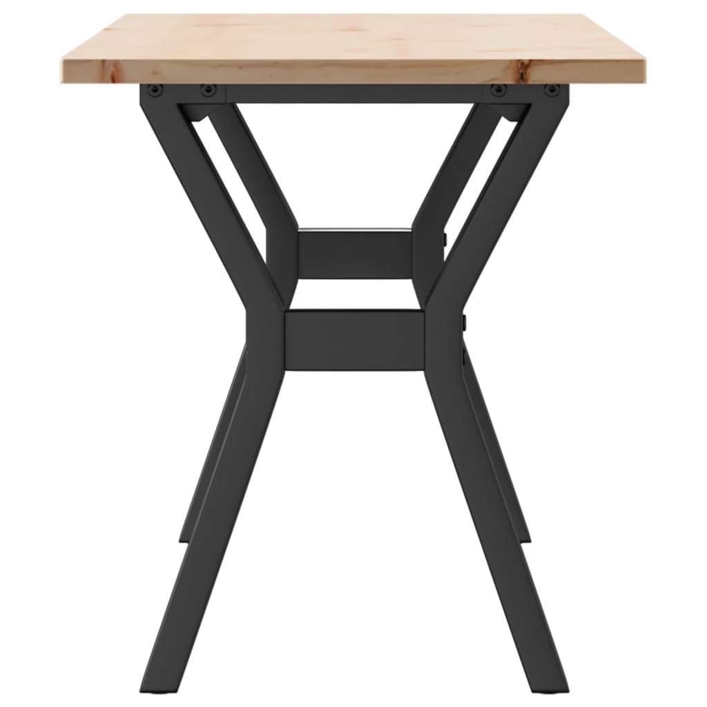 vidaXL Coffee Table Y-Frame 110x40x45 cm Solid Wood Pine and Steel