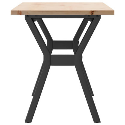 vidaXL Coffee Table Y-Frame 110x40x45 cm Solid Wood Pine and Steel