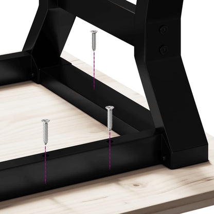 vidaXL Coffee Table Y-Frame 110x40x45 cm Solid Wood Pine and Steel