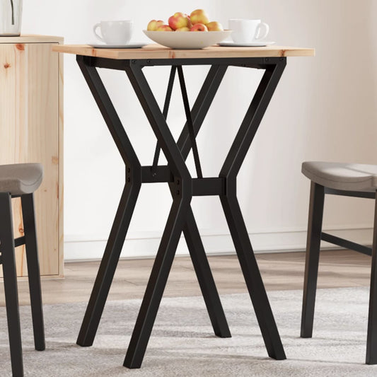 vidaXL Dining Table Y-Frame 50x50x75 cm Solid Wood Pine and Steel