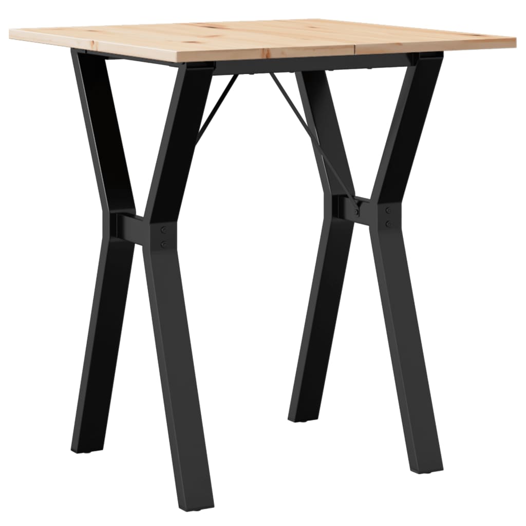 vidaXL Dining Table Y-Frame 60x60x75 cm Solid Wood Pine and Steel