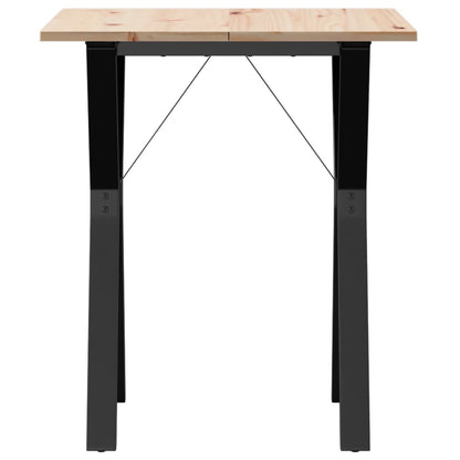 vidaXL Dining Table Y-Frame 60x60x75 cm Solid Wood Pine and Steel
