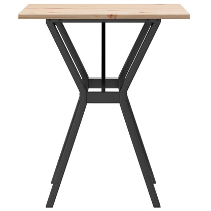 vidaXL Dining Table Y-Frame 60x60x75 cm Solid Wood Pine and Steel